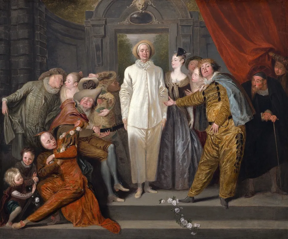 The Italian Comedians Wall Art by Jean-Antoine Watteau - High-Resolution Digital Print