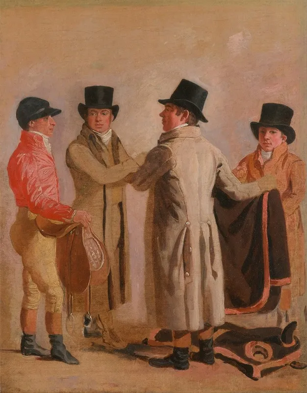 The Jockey Frank Buckle The Owner Breeder John Wastell His Trainer Robert Robson And A Stable Lad