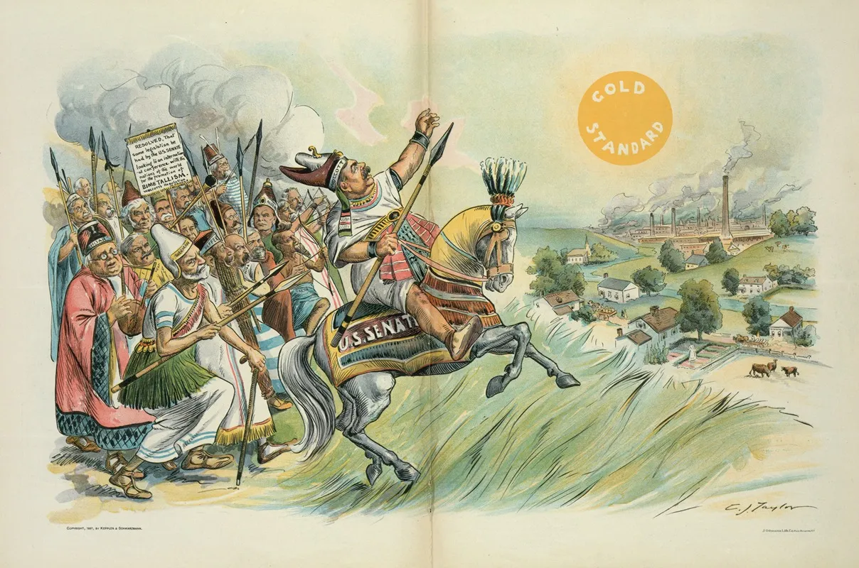 The Joshua Of Our Silly Senate In His Great Act Of Trying To Make The Sun Stand Still Wall Art by Charles Jay Taylor - High-Resolution Digital Print