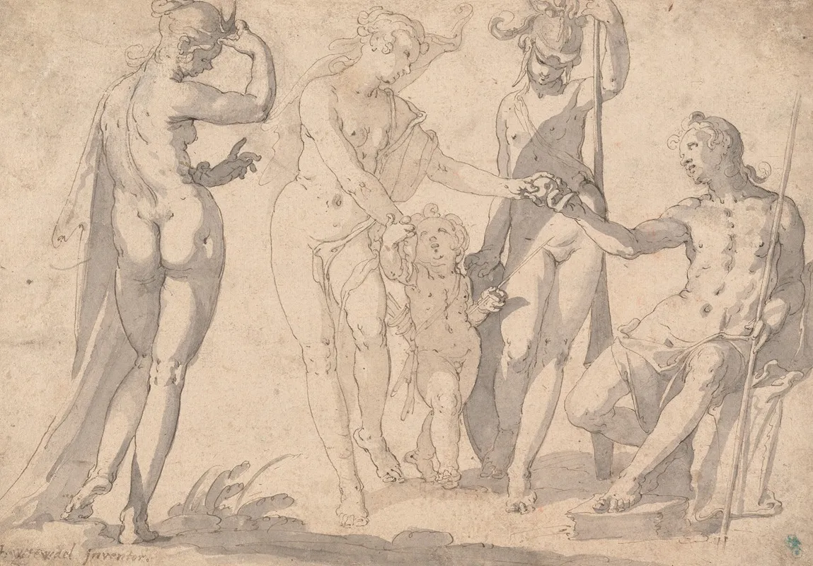 The Judgment Of Paris 14 Wall Art by Joachim Wtewael - High-Resolution Digital Print