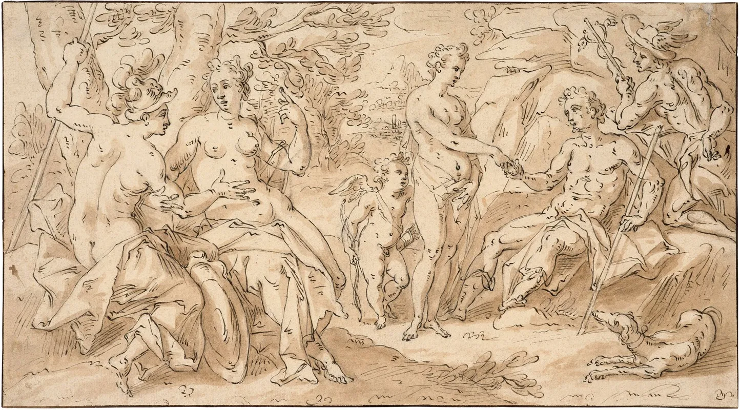 The Judgment Of Paris 30 Wall Art by Hendrick De Clerck - High-Resolution Digital Print