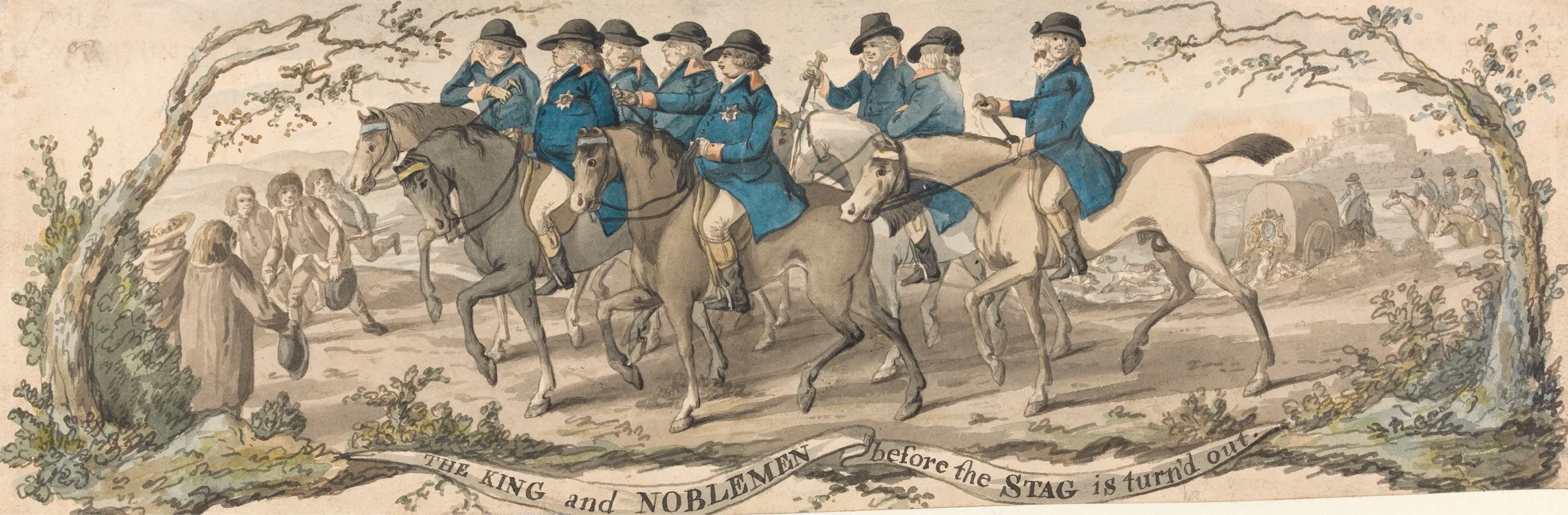 The King And Noblemen Before The Stag Is Turnd Out Wall Art by Robert Dighton - High-Resolution Digital Print