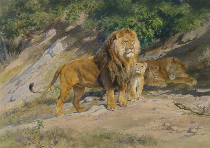 The King Watches Wall Art by Rosa Bonheur - High-Resolution Digital Print