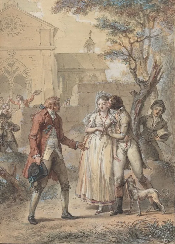 The Kiss Returned Wall Art by Jacques Louis François Touzé - High-Resolution Digital Print