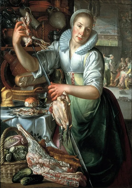 The Kitchen Maid 3 Wall Art by Joachim Wtewael - High-Resolution Digital Print