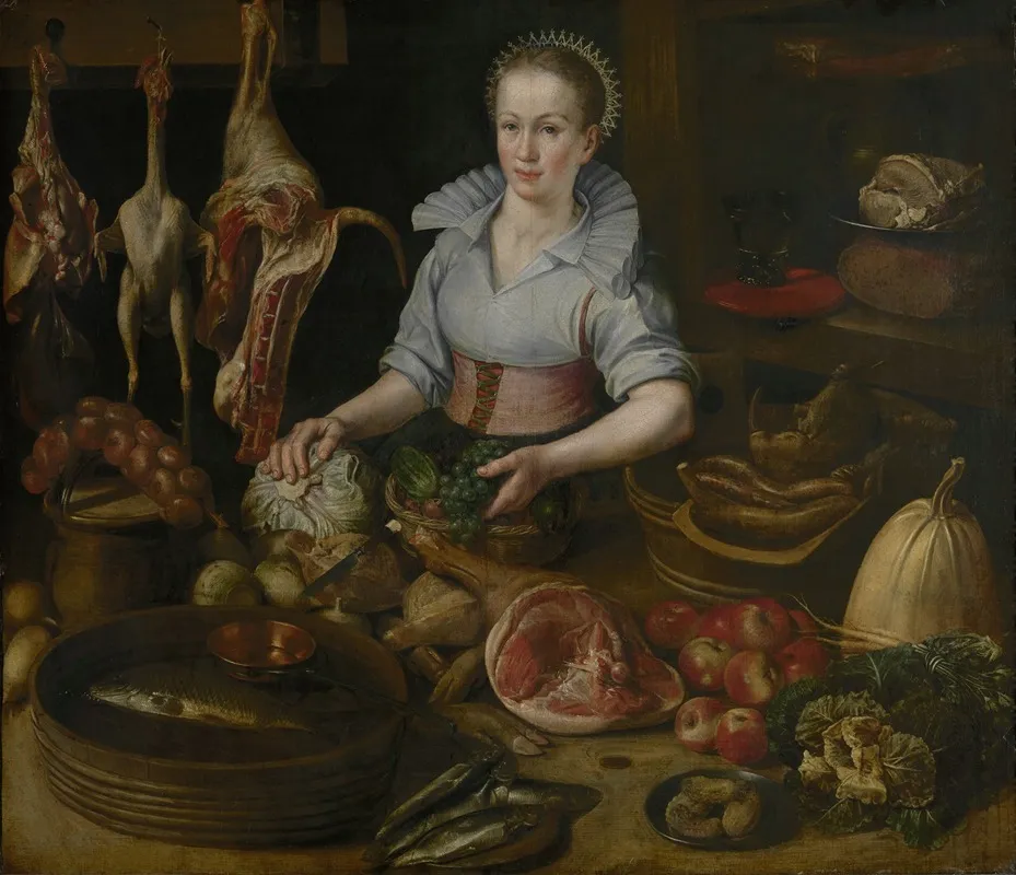 The Kitchen Maid 5 Wall Art by Circle of Lucas van Valckenborch - High-Resolution Digital Print