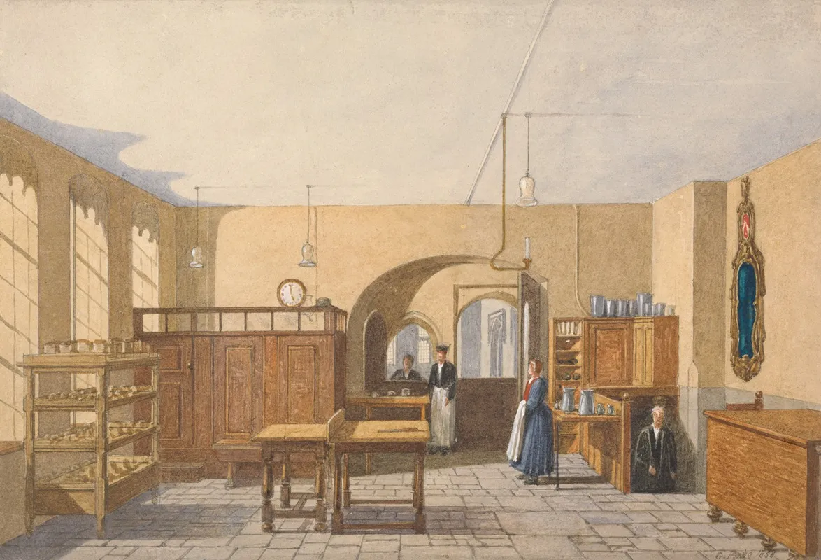 The Kitchen Of An Oxford College Wall Art by George Pyne - High-Resolution Digital Print