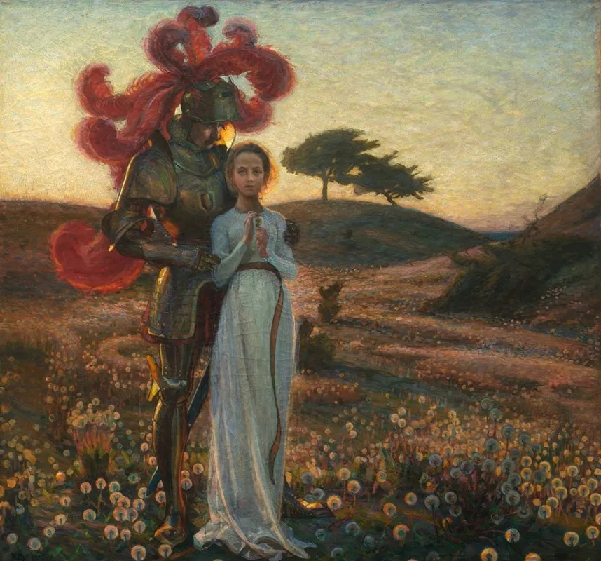 The Knight And The Maiden Wall Art by Richard Bergh - High-Resolution Digital Print