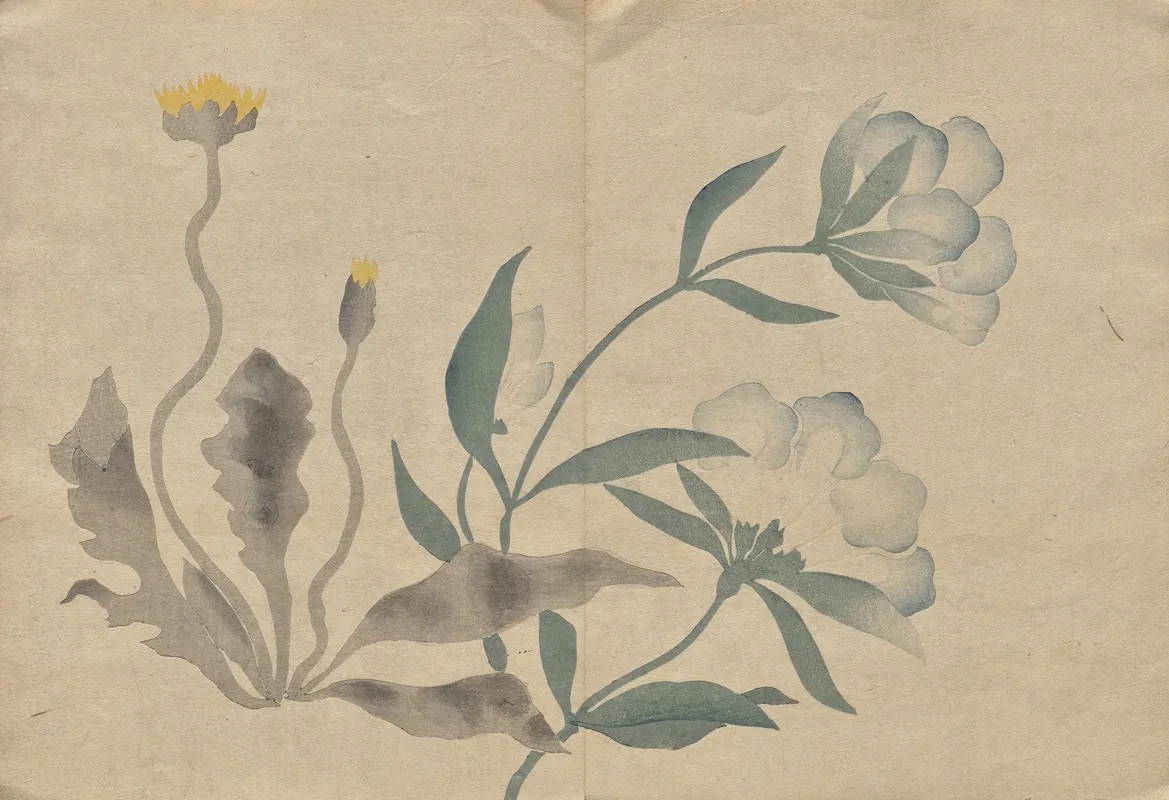 The Korin Picture Book Pl 22 Wall Art by Hōchū Nakamura - High-Resolution Digital Print