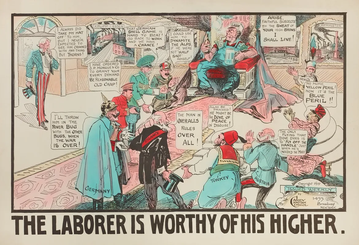 The Laborer Is Worthy Of His Higher Wall Art by Carey Cartoon Service - High-Resolution Digital Print