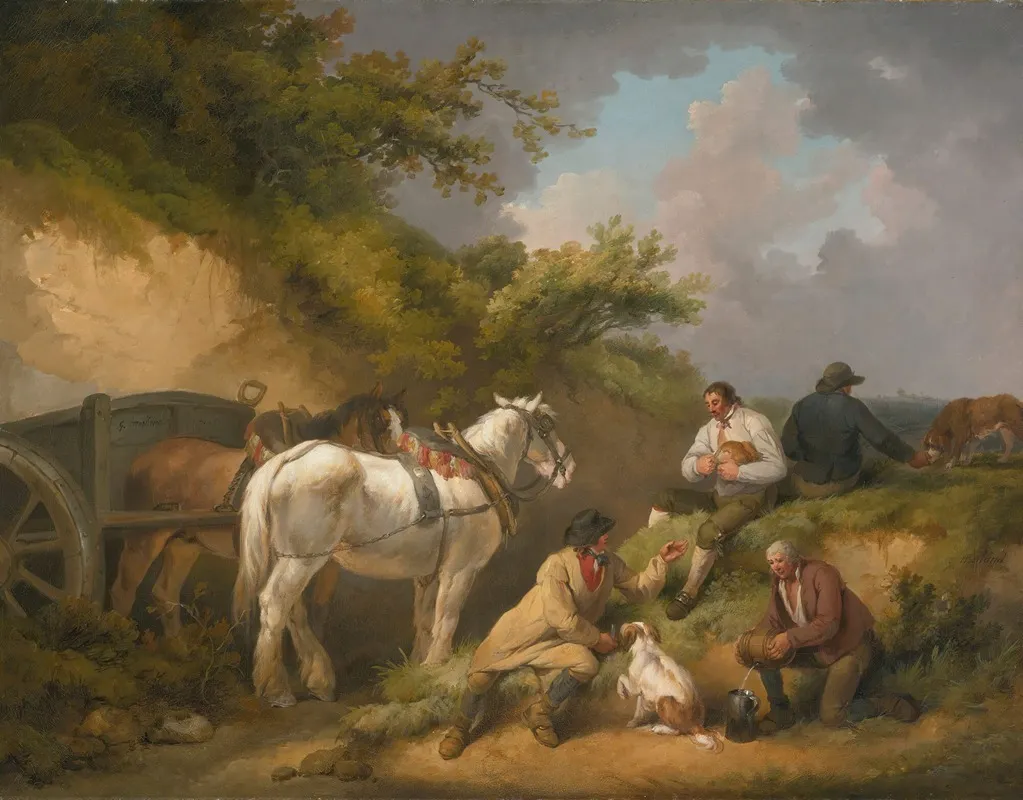 The Labourers Rest Wall Art by George Morland - High-Resolution Digital Print