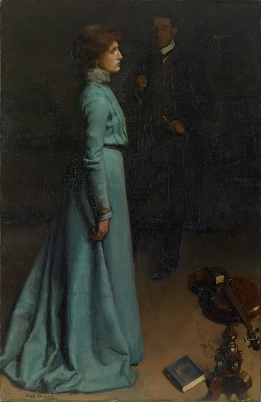 The Lady In Blue Mr And Mrs J S Macdonald Wall Art by Hugh Ramsay - High-Resolution Digital Print