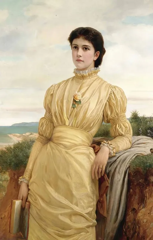 The Lady In The Yellow Dress Wall Art by Charles Edward Perugini - High-Resolution Digital Print