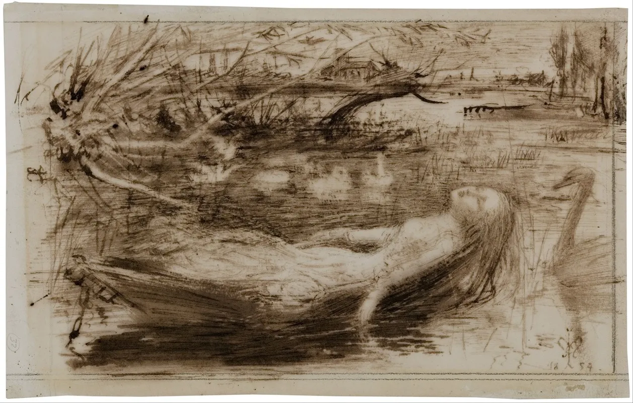 The Lady Of Shalott 2 Wall Art by Sir John Everett Millais - Canvas Print
