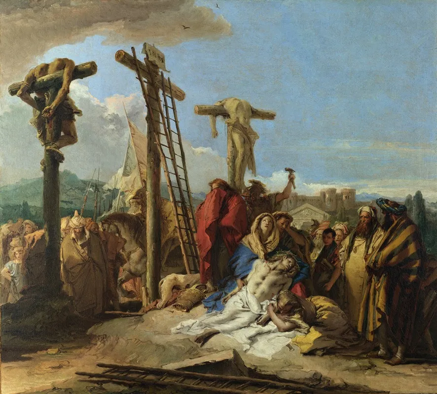 The Lamentation At The Foot Of The Cross Wall Art by Giovanni Domenico Tiepolo - High-Resolution Digital Print