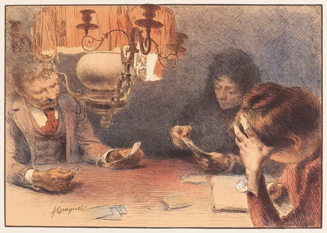 The Lamp 2 Wall Art by After Jean Adrien Guignet - High-Resolution Digital Print