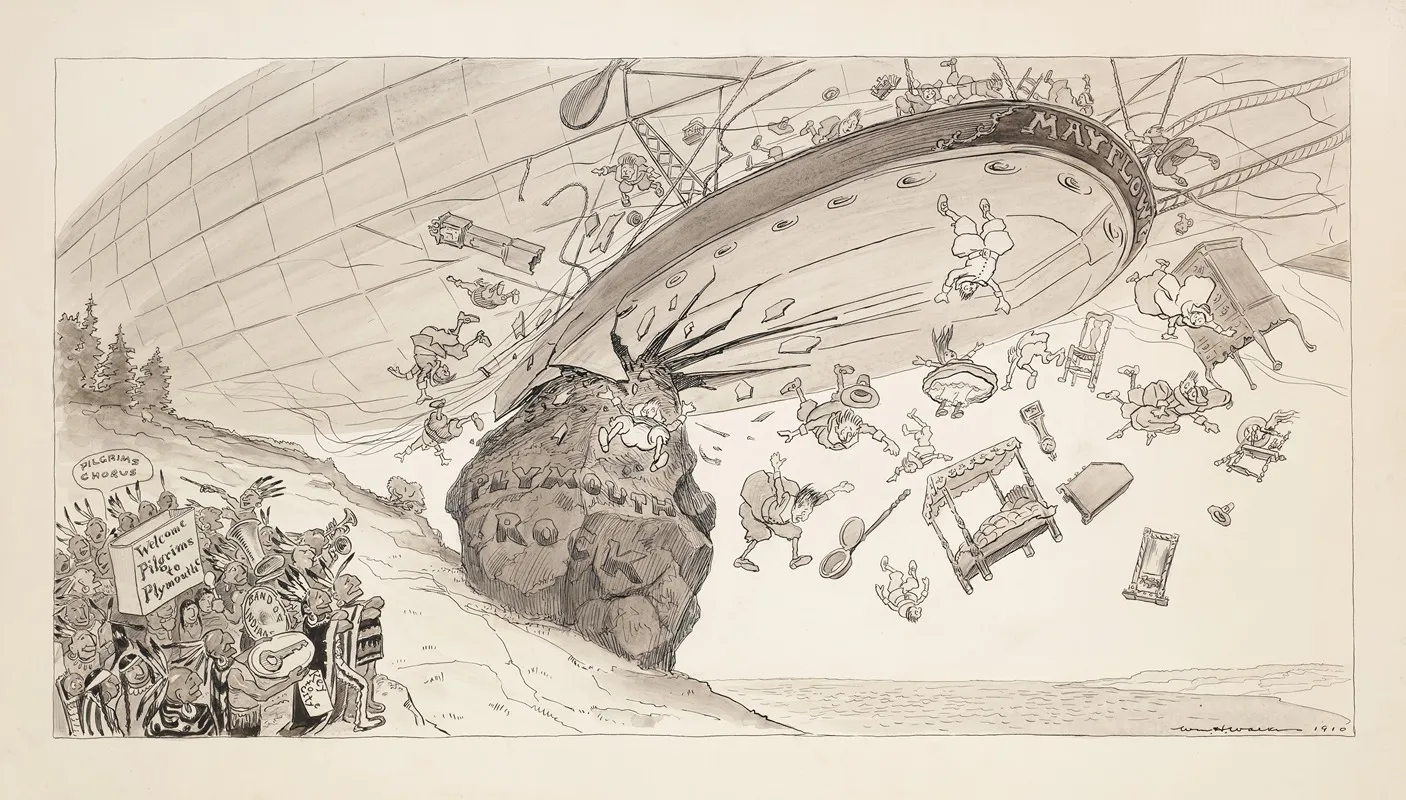 The Landing Of The Pilgrims If Inventors Had Antedated History