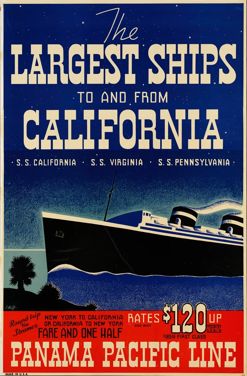 The Largest Ships To And From California S S California S S Virginia S S Pennsylvania Wall Art by L. Wulff - High-Resolution Digital Print