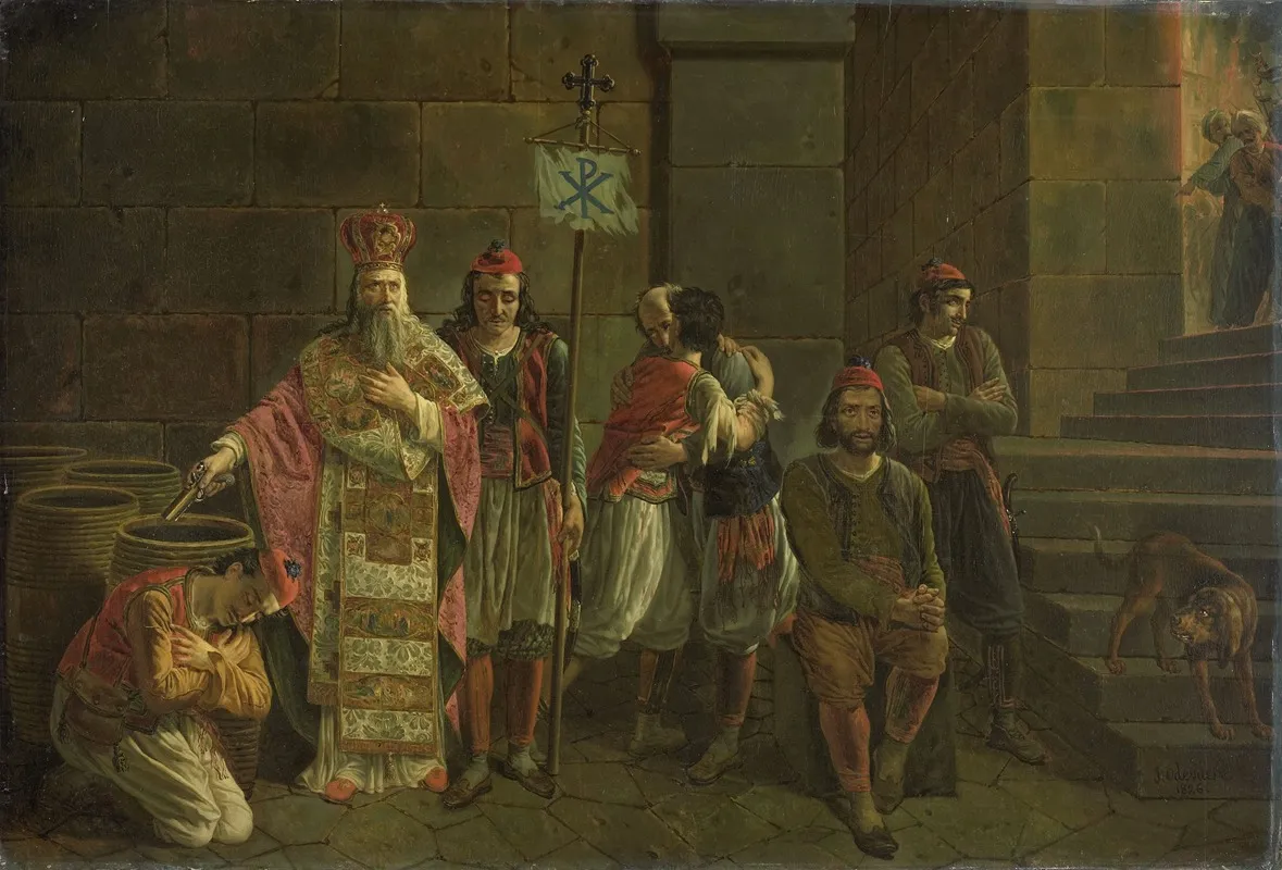 The Last Defenders Of Missolonghi 22 April 1826 An Episode From The Greek War Of Independence Wall Art by Joseph Denis Odevaere - High-Resolution Digital Print