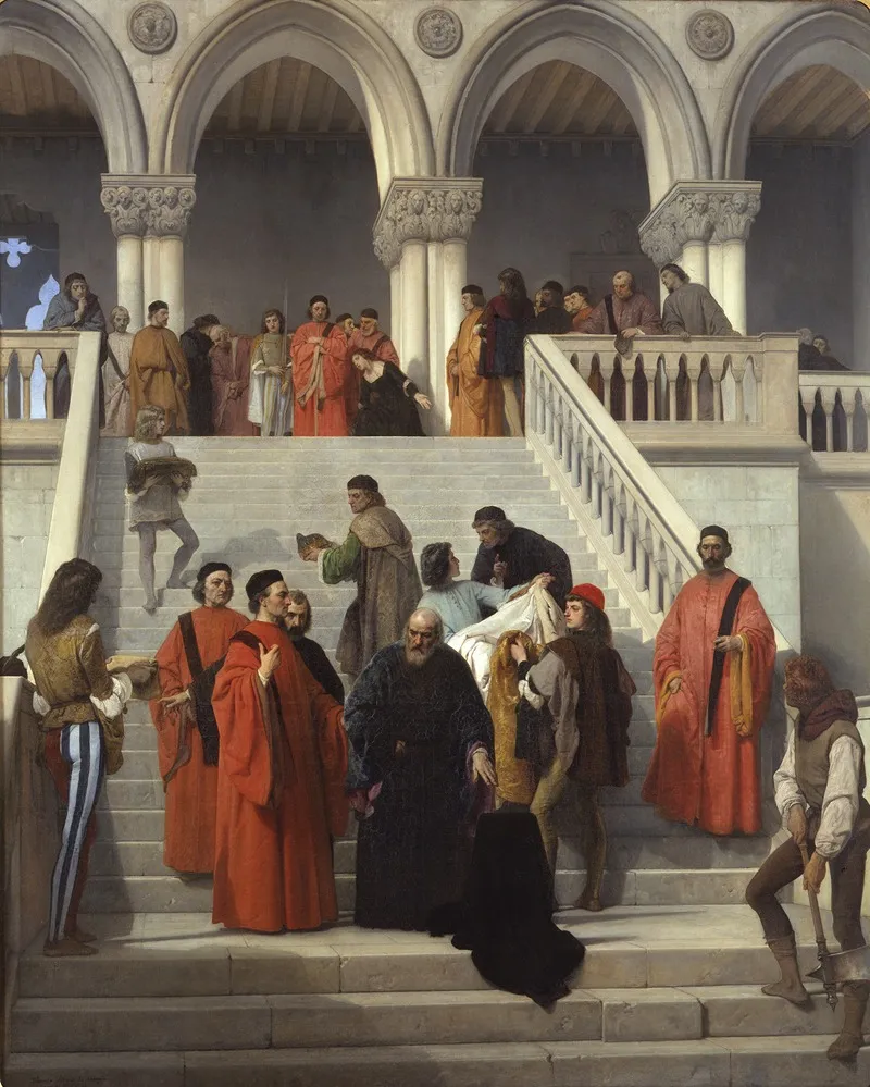 The Last Moments Of Doge Marino Faliero Wall Art by Francesco Hayez - High-Resolution Digital Print