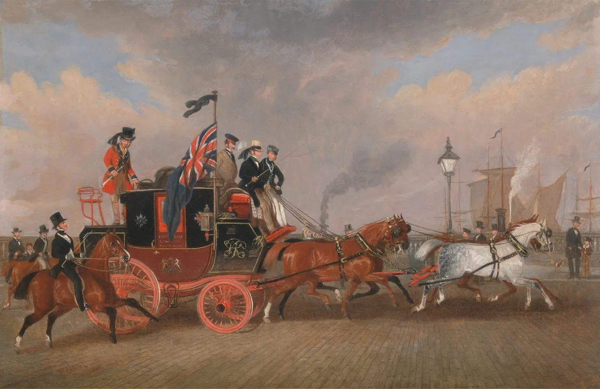 The Last Of The Mail Coaches At Newcastle Upon Tyne Wall Art by James Pollard - High-Resolution Digital Print