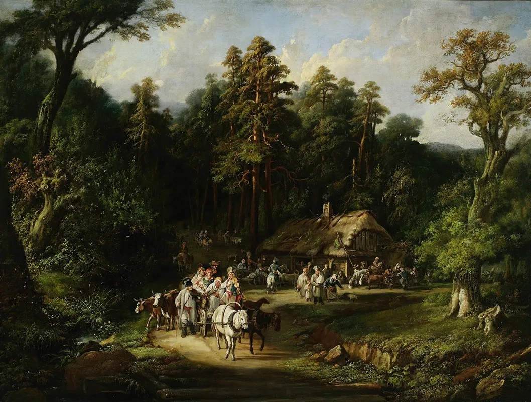 The Last Penny Tavern Near Warsaw Wall Art by Jan Feliks Piwarski - High-Resolution Digital Print
