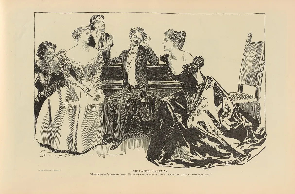 The Latest Nobleman Wall Art by Charles Dana Gibson - High-Resolution Digital Print