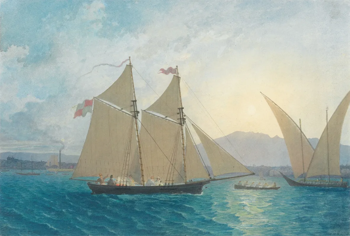 The Launch Of La Sorciere On The Lake Of Geneva