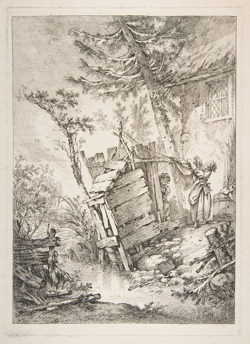 The Laundress Wall Art by François Boucher - High-Resolution Digital Print