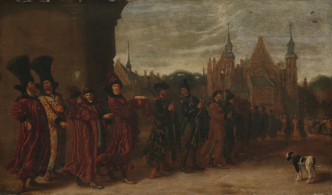 The Legation From The Tsar Of Muscovy On Its Way To A Meeting Of The States General In The Hague Wall Art by Sybrand van Beest - High-Resolution Digital Print