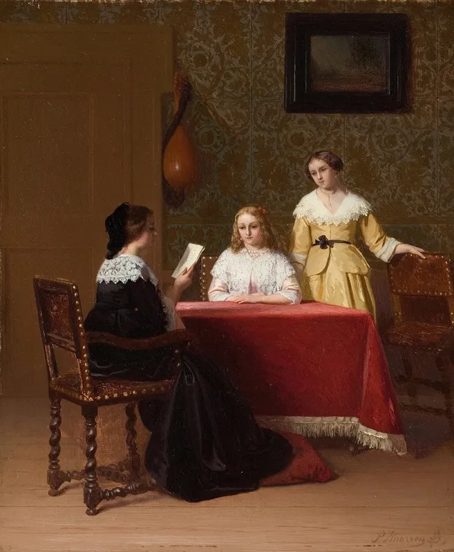The Lesson 3 Wall Art by Petrus Renier Hubertus Knarren - High-Resolution Digital Print