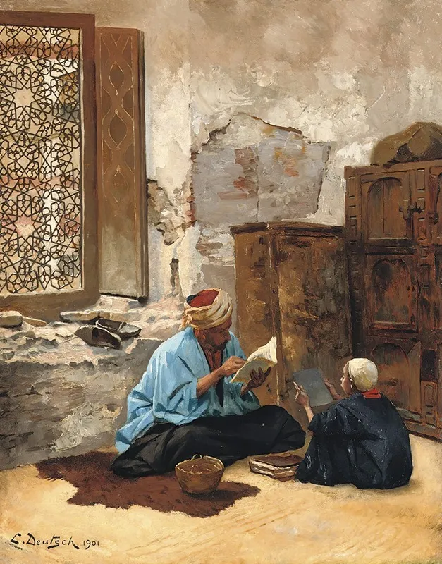 The Lesson Wall Art by Ludwig Deutsch - High-Resolution Digital Print