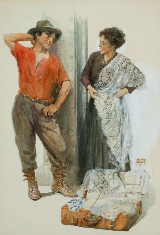 The Linen Salesman Wall Art by Arthur E. Becher - High-Resolution Digital Print