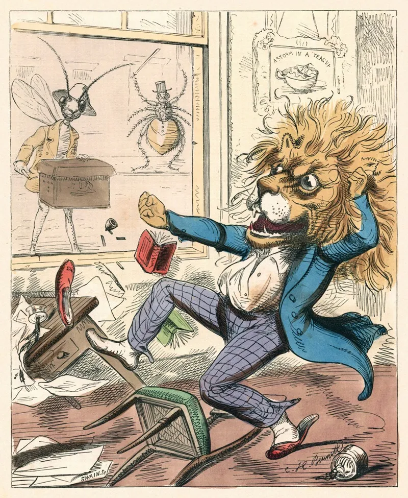 The Lion And The Gnat Wall Art by Charles Henry Bennett - High-Resolution Digital Print
