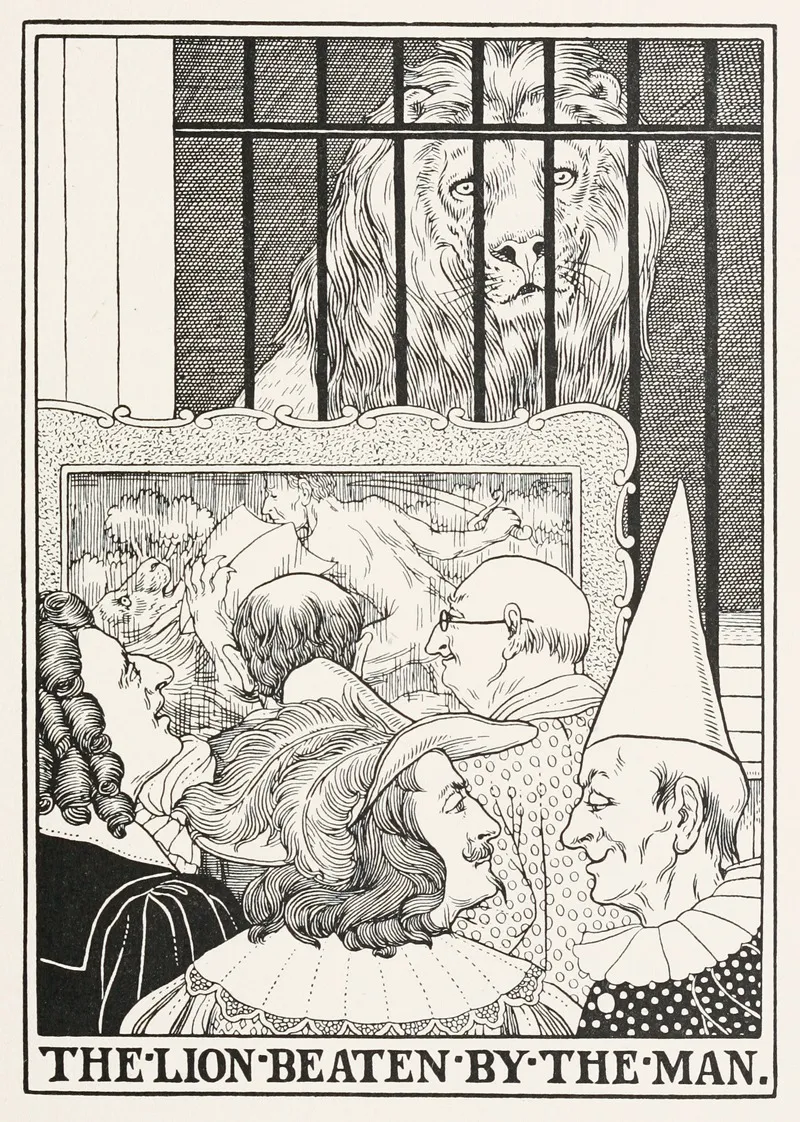 The Lion Beaten By The Man Wall Art by Percy J. Billinghurst - High-Resolution Digital Print