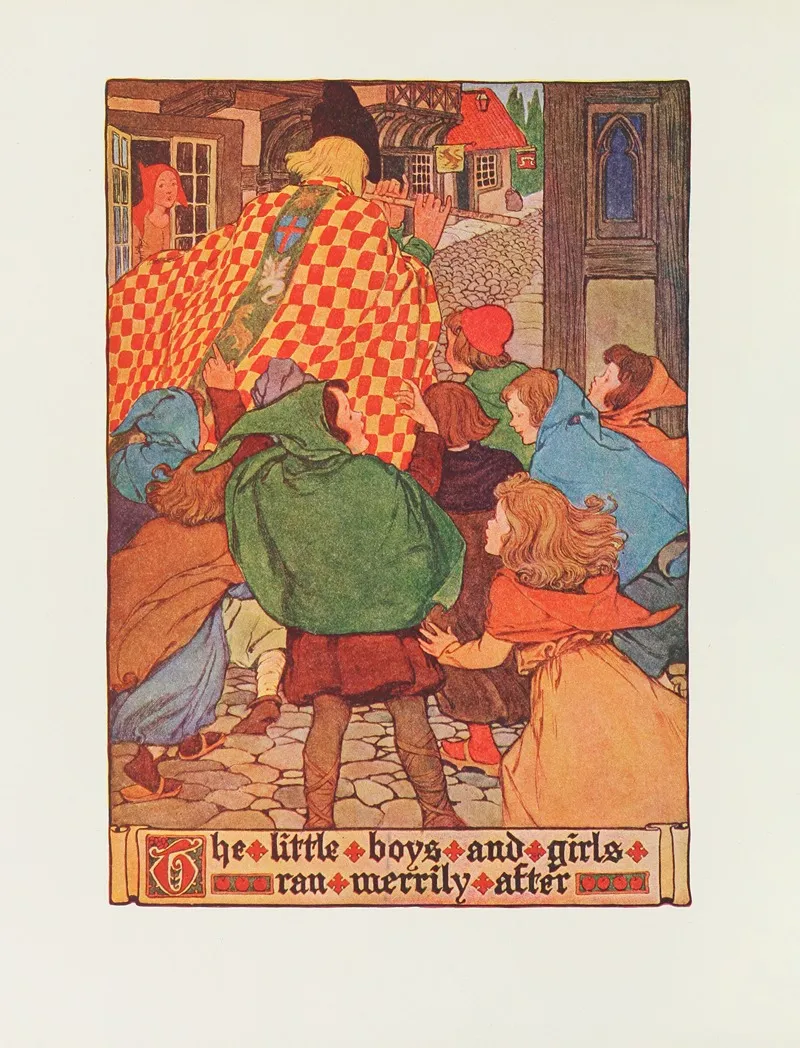 The Little Boys And Girls Ran Merrily After