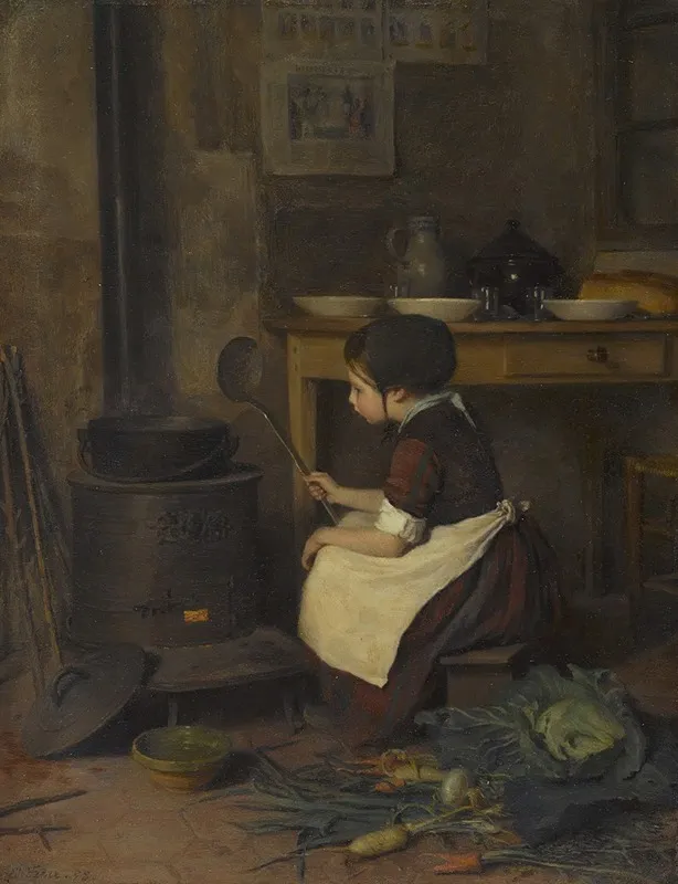 The Little Cook La Petite Cuisiniere Wall Art by Pierre Edouard Frère - High-Resolution Digital Print