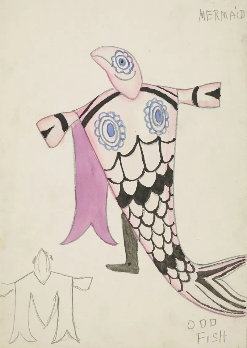 The Little Mermaid Odd Fish Pink Fish Costume Wall Art by Robert Byrne - High-Resolution Digital Print