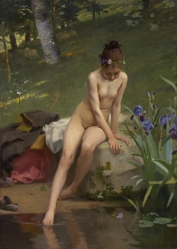 The Little Shepherdess 2 Wall Art by Paul Peel - High-Resolution Digital Print