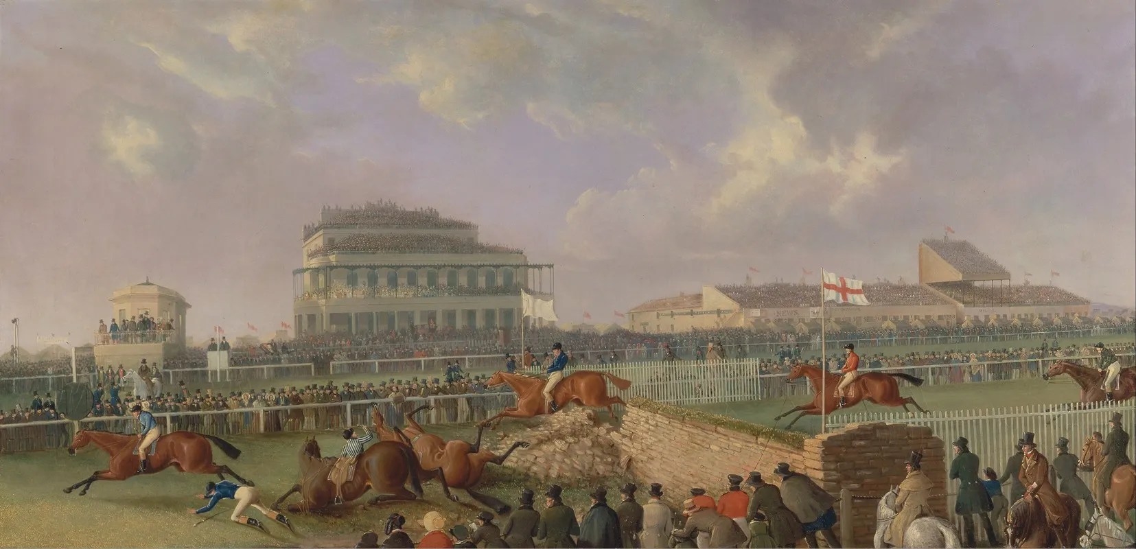 The Liverpool And National Steeplechase At Aintree 1843 Wall Art by William Tasker - High-Resolution Digital Print