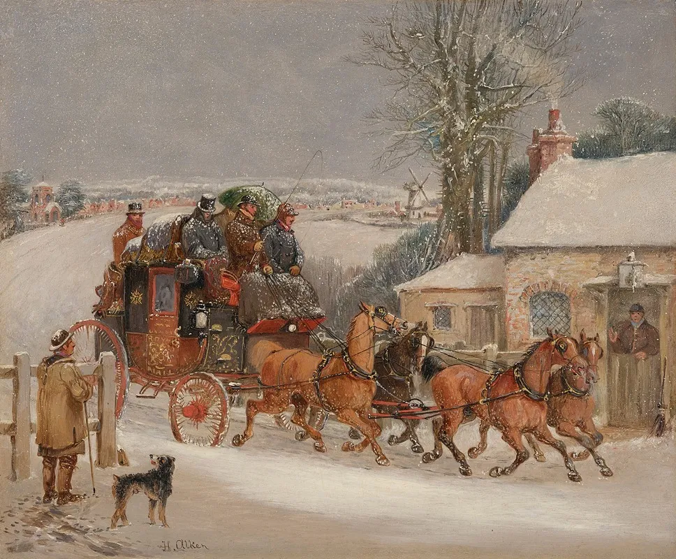 The London Royal Mail Coach In The Snow 2 Wall Art by Samuel Henry Alken - High-Resolution Digital Print