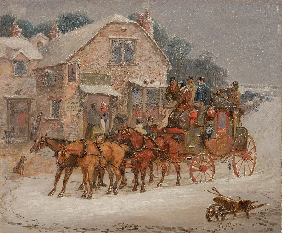 The London Royal Mail Coach In The Snow Wall Art by Samuel Henry Alken - High-Resolution Digital Print
