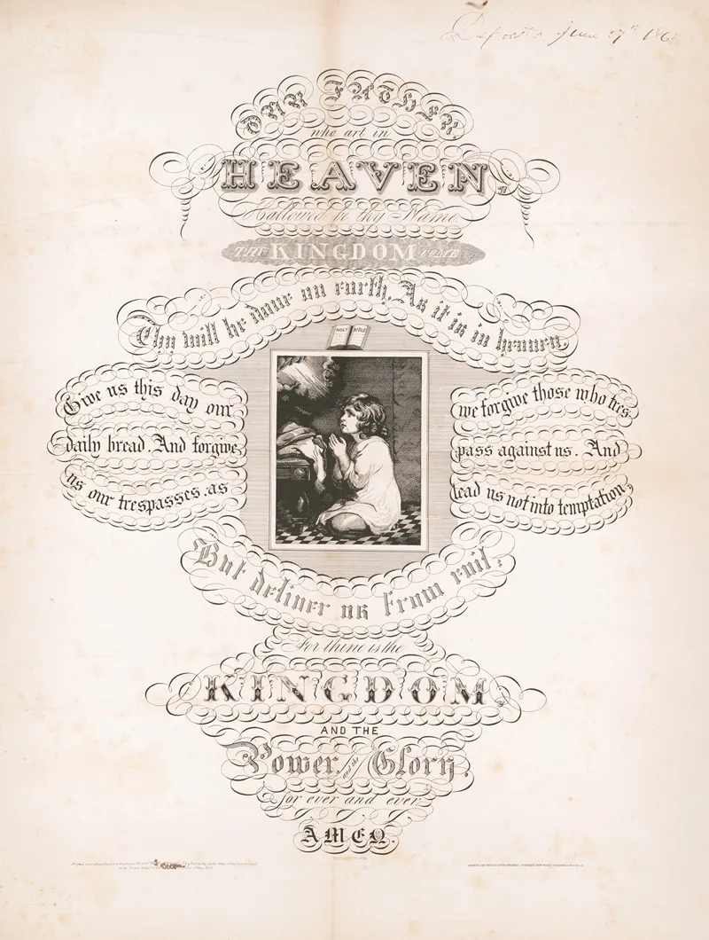 The Lords Prayer 4 Wall Art by American Photo-Lithographic Company - High-Resolution Digital Print
