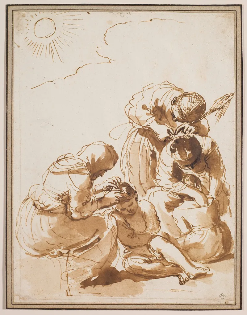 The Louse Hunters Wall Art by Guercino - High-Resolution Digital Print