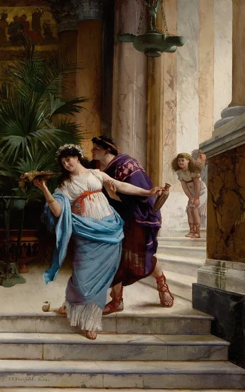 The Lovers Advance Wall Art by Edwin Howland Blashfield - High-Resolution Digital Print