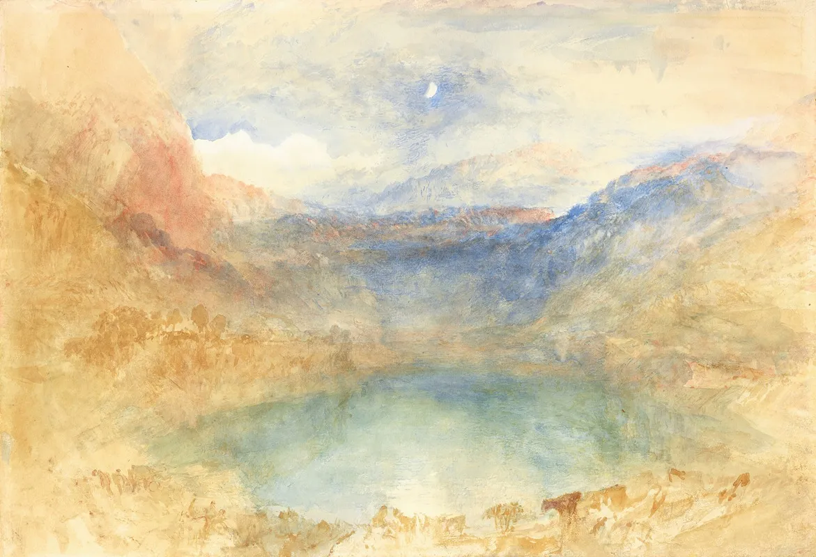 The Lungernsee By Moonlight Switzerland Wall Art by Joseph Mallord William Turner - High-Resolution Digital Print