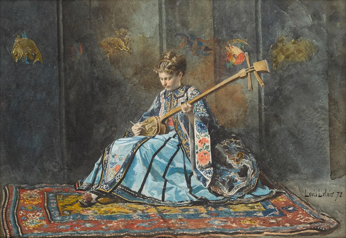 The Lute Player 16 Wall Art by Alexandre-Louis Leloir - High-Resolution Digital Print