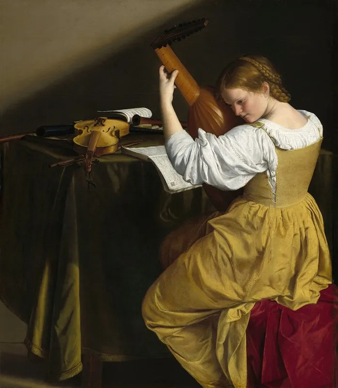 The Lute Player Wall Art by Orazio Gentileschi - High-Resolution Digital Print