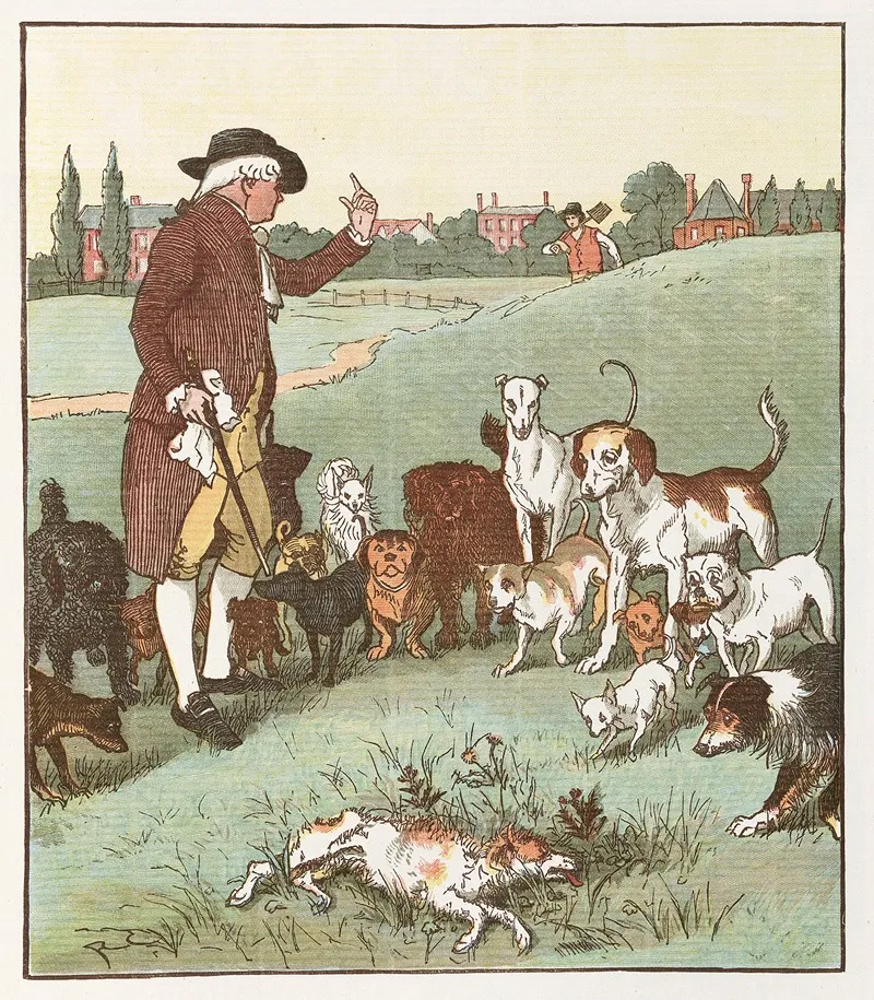 The Mad Dog Pl 9 Wall Art by Randolph Caldecott - High-Resolution Digital Print