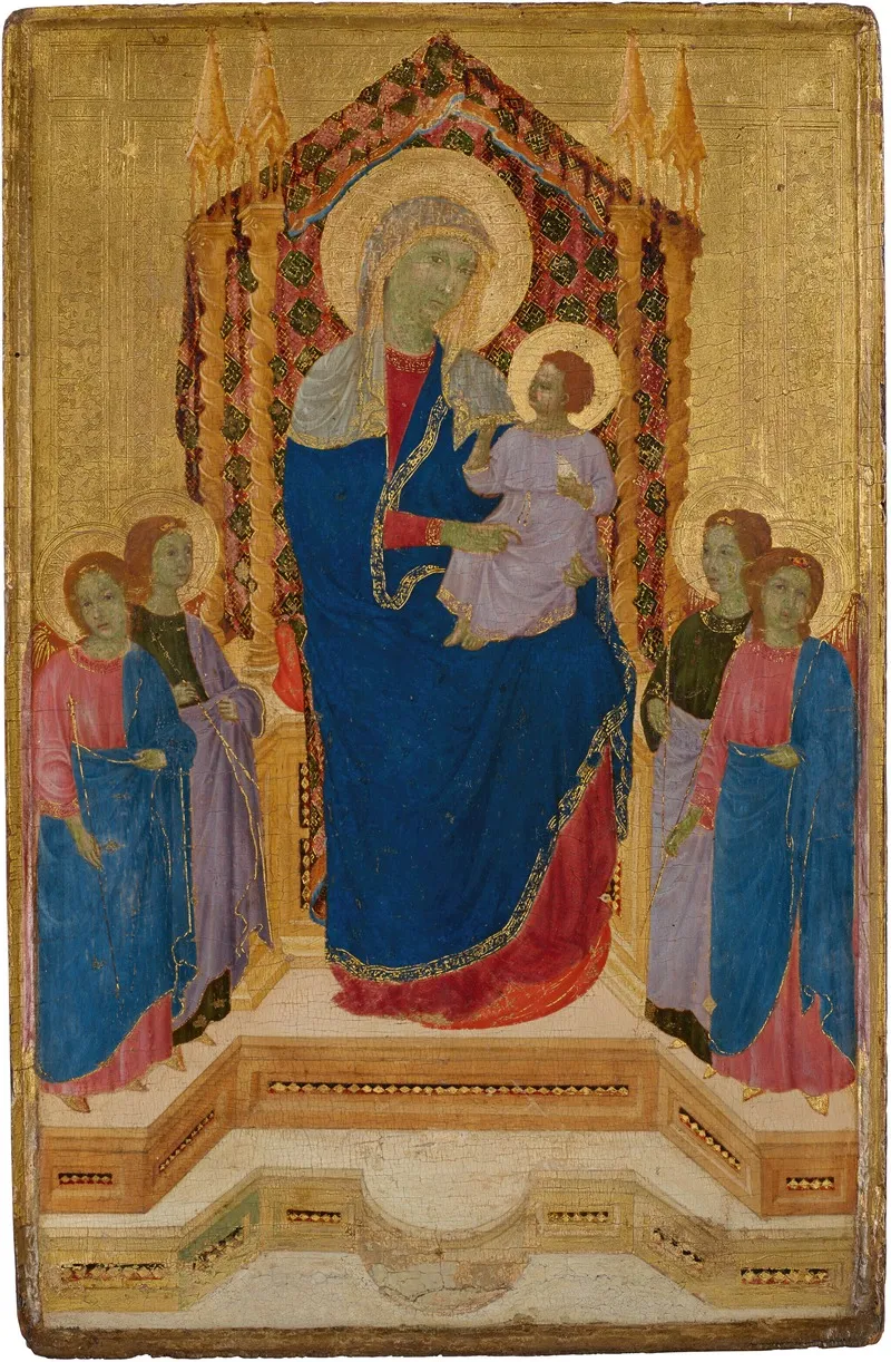 The Madonna And Child Enthroned With Four Angels Wall Art by Lippo Di Benivieni - High-Resolution Digital Print